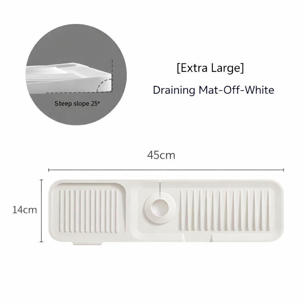 Nexora™ 2-in-1 Silicone Faucet Splash Guard – Keep Your Counter Dry & Clean